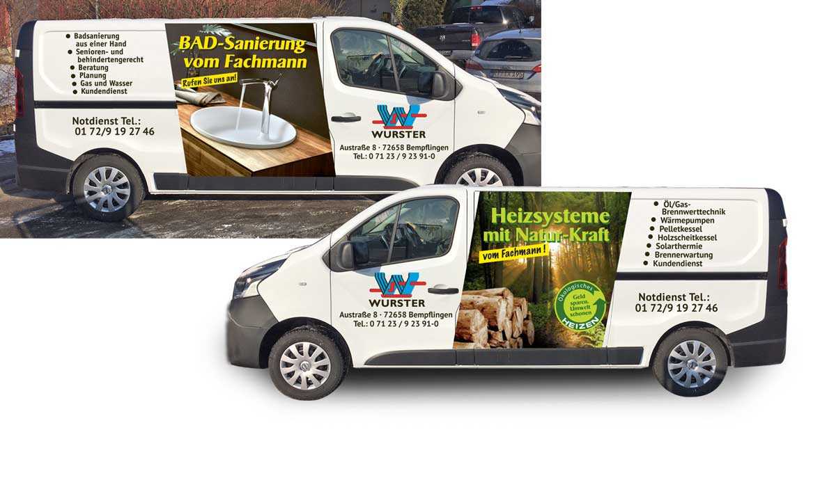 Transporterwerbung, Corporate Design, unverwechselbar, Handwerksbetrieb